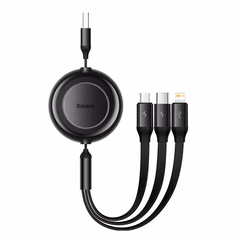 کابل تبدیل USB به USB-C/microUSB /لایتنینگ باسئوس مدل Bright Mirror 2 طول 1.1 متر