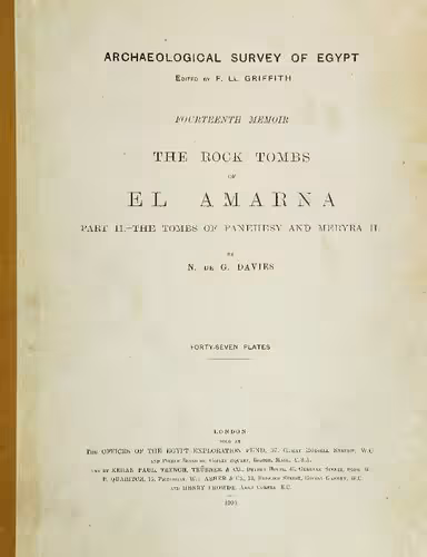 خرید و دانلود نسخه کامل کتاب The Rock Tombs of El Amarna. Part II. - The Tombs of Panehesy and Meryra II.