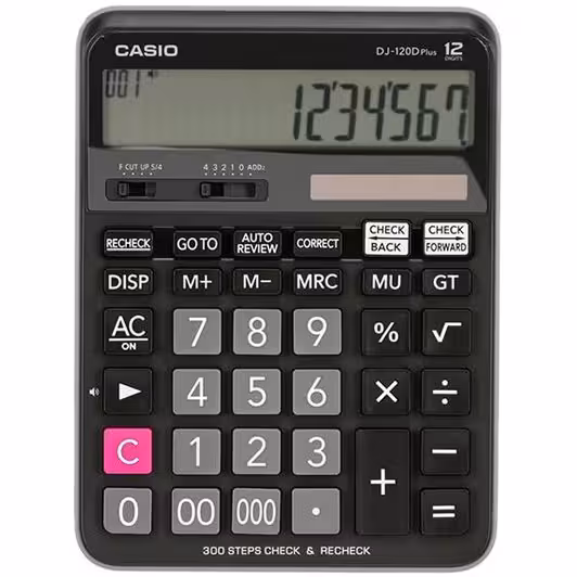 ماشین حساب 12 رقمی رومیزی کاسیو مدل DJ120D-plus