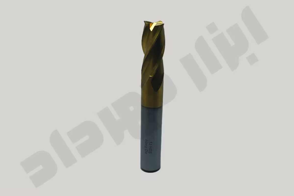 فرز انگشتی 2 پر طلایی سایز 12 میلیمتر HSS-E برند HongDa