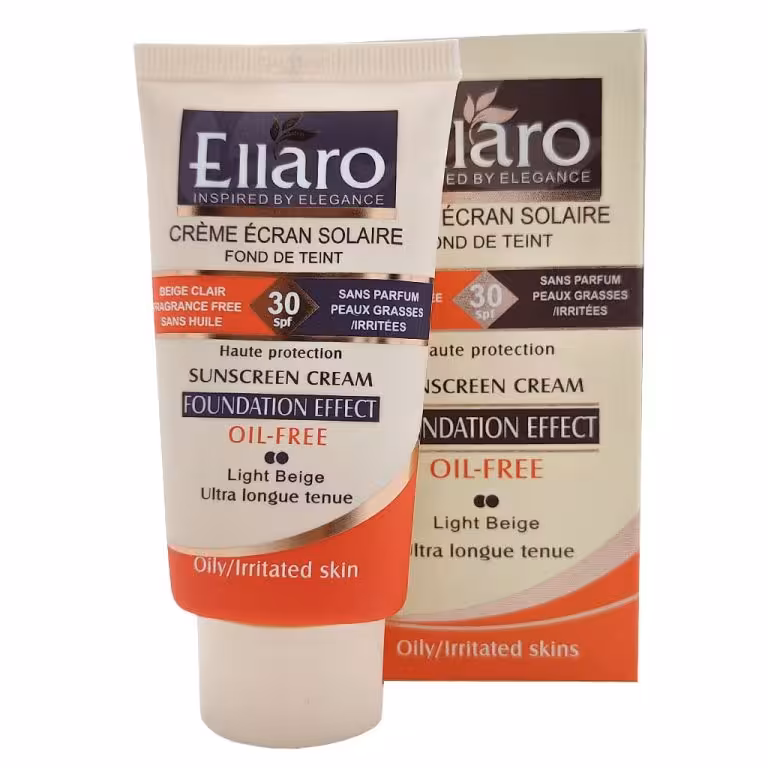 کرم ضد آفتاب فاقد چربی کرم پودری الارو SPF30 بژ روشن