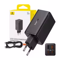 شارژر دیواری 65 وات بیسوس مدل GAN6 PRO 65W - گارانتی آونگ | آرکا 90