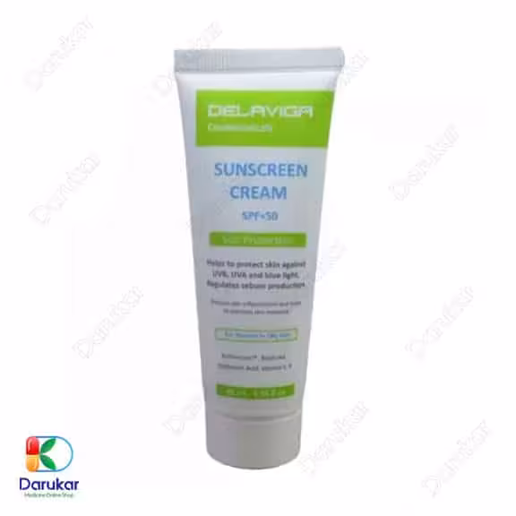 کرم ضد آفتاب پوست معمولی تا چرب دلاویگا با SPF50