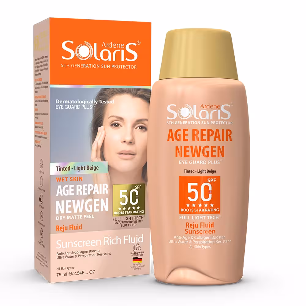 ضد آفتاب ضد چروک ایج ریپیر نیوژن SPF50 برند آردن سولاریس بژ روشن