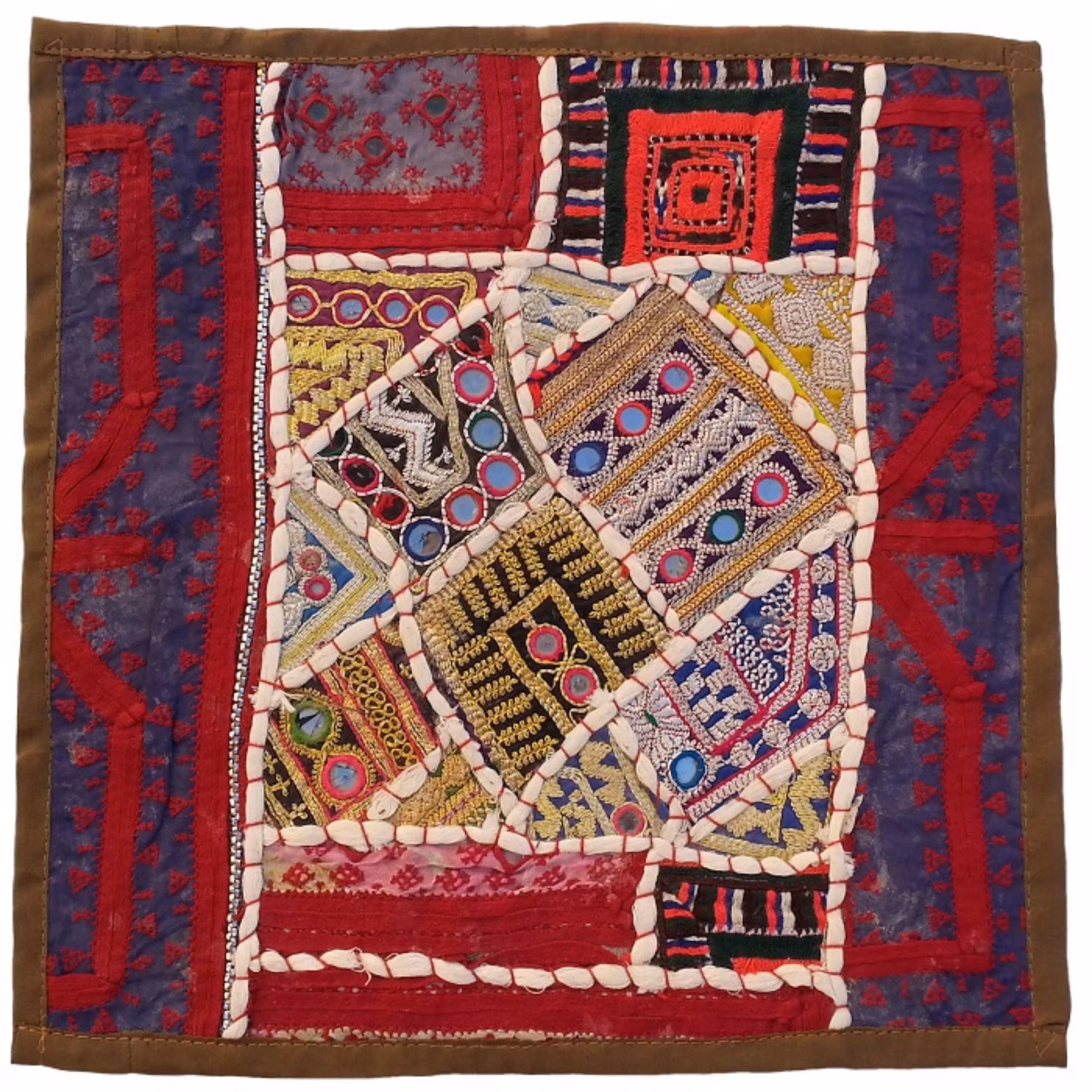 کاور کوسن کهنه دوزی کد QUKOH14 تکه های قدیمی و فرسوده