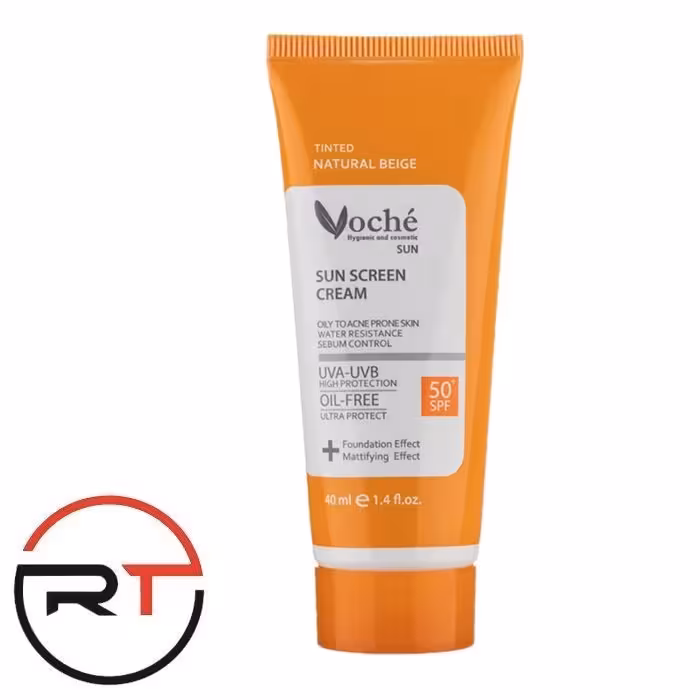 ضد آفتاب بژ طبیعی SPF50 وچه پوست چرب و مستعد آکنه