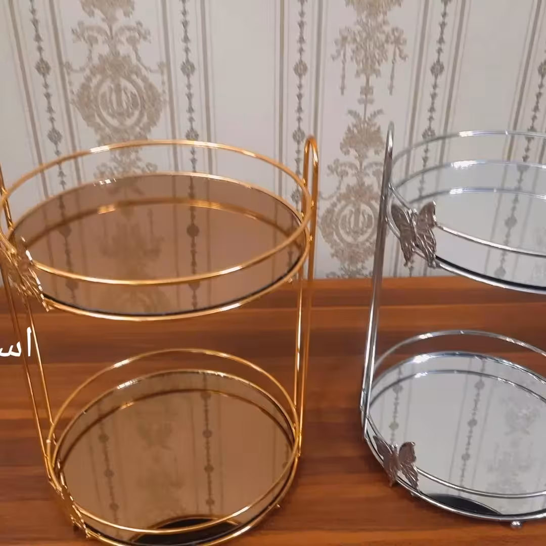 استند پذیرایی همه کاره دوطبقه کیفیت عالی دردورنگ سیلور وطلایی خرید مستقیم از تولیدی  هزینه ارسال به عهده مشتری ارسال پست