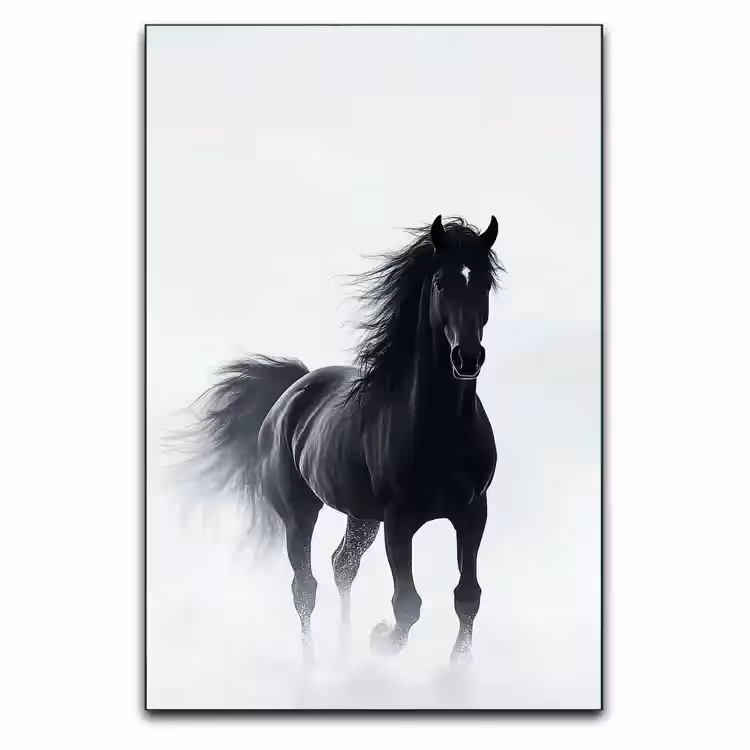 تابلو اسب در مه | آرامش و شکوه