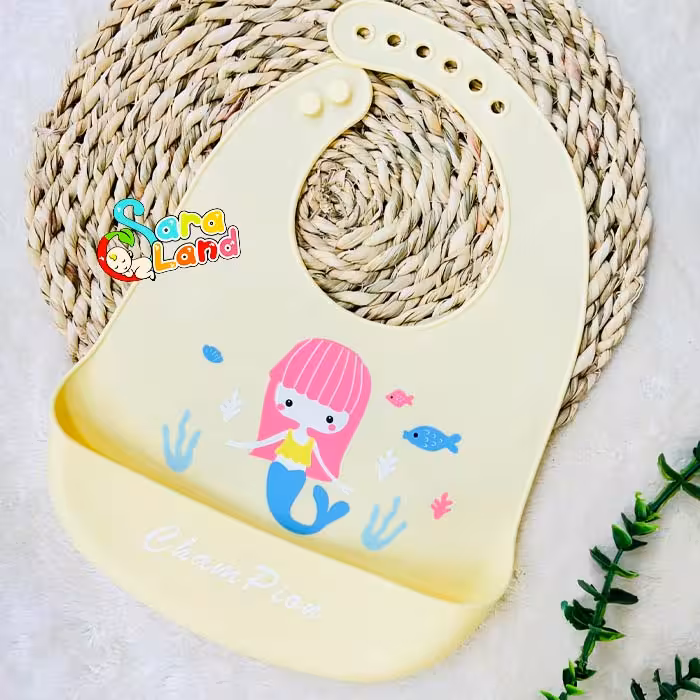 پیشبند نوزاد سیلیکونی طرح پری دریایی