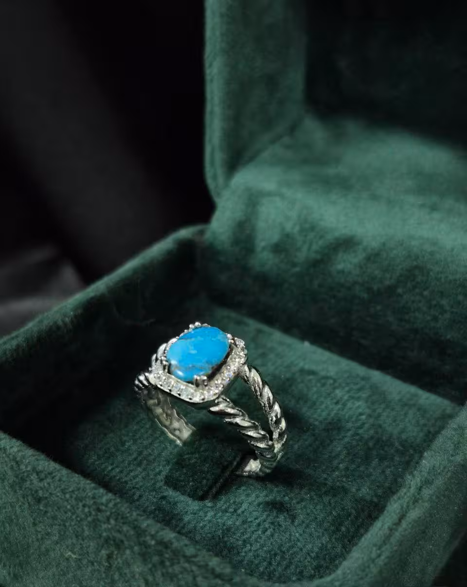 انگشتر نقره فیروزه اصل نیشابوری زنانه کد 11255