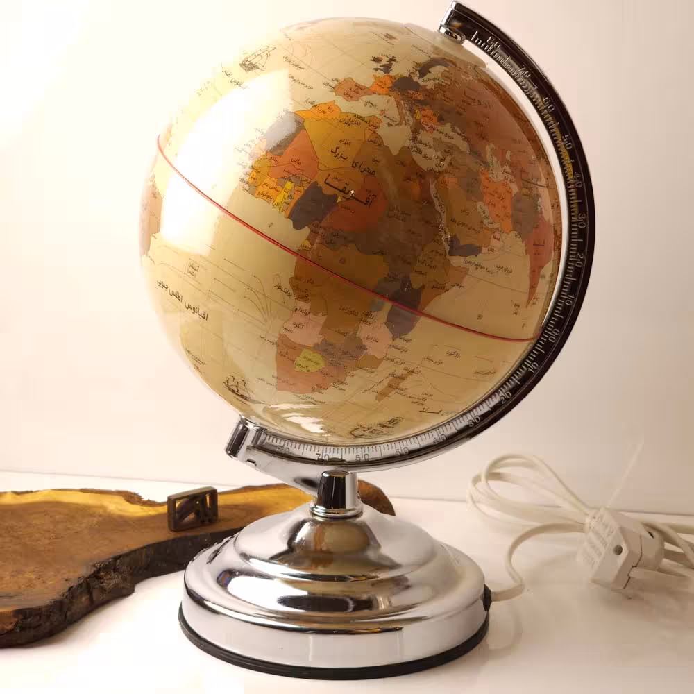 کره جغرافیایی ایده پایه فلزی سایز 20 چراغ دار 107 IDEH Geographical globe