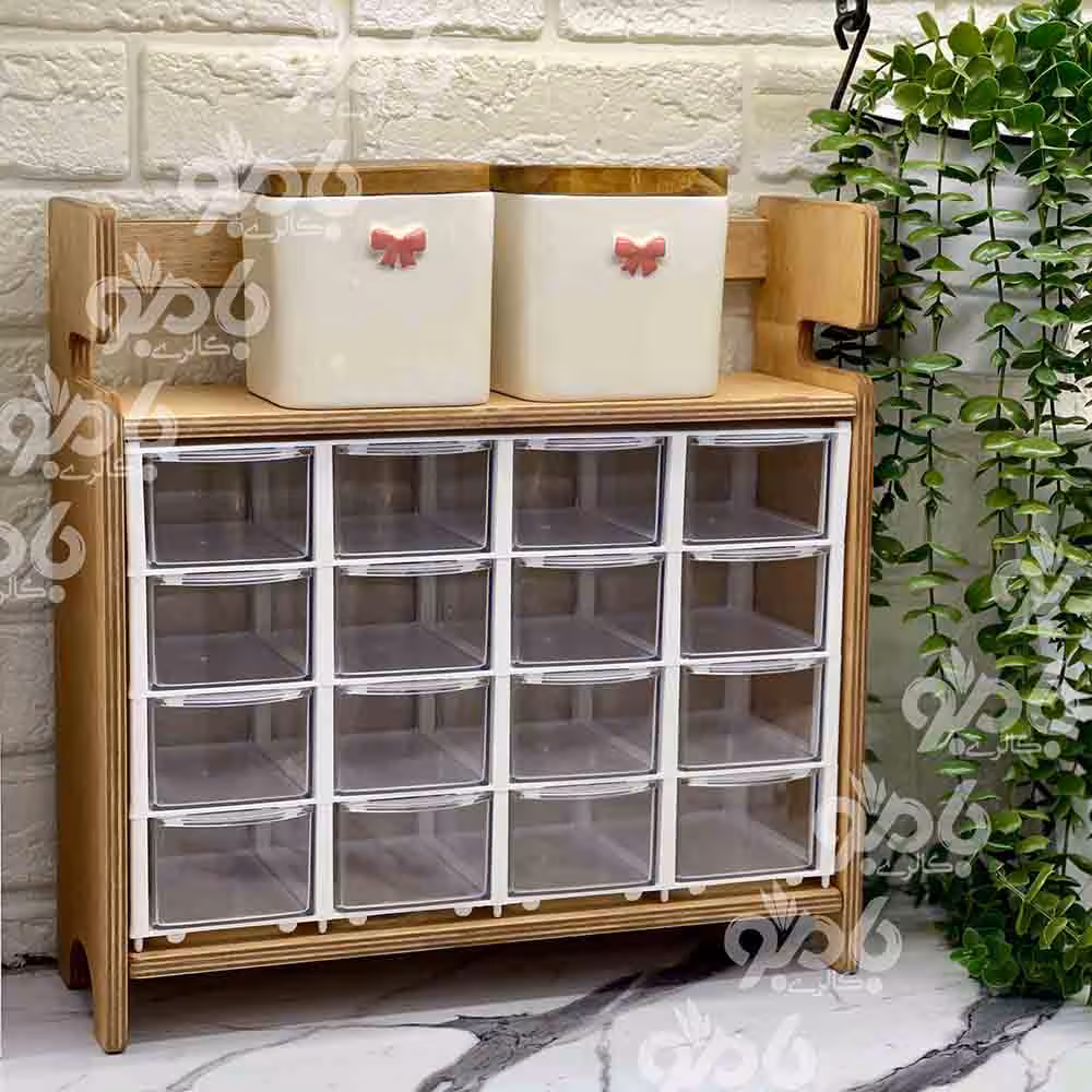 باکس ادویه چوبی پلای وود طبقه دار 16خانه