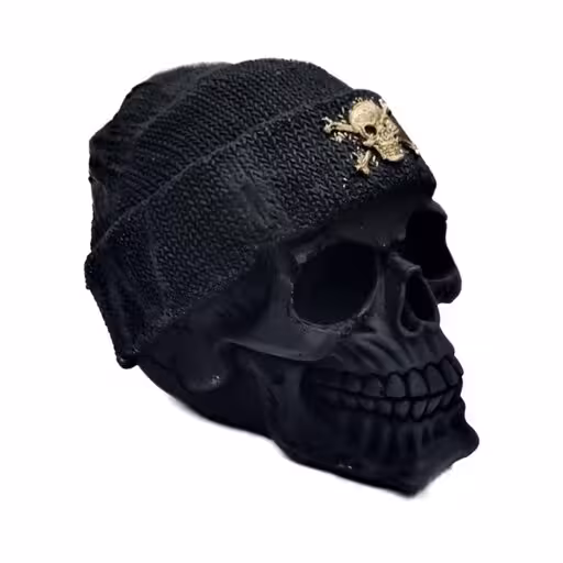 مجسمه مدل اسکلت جمجمه کلاه دار پلی استر