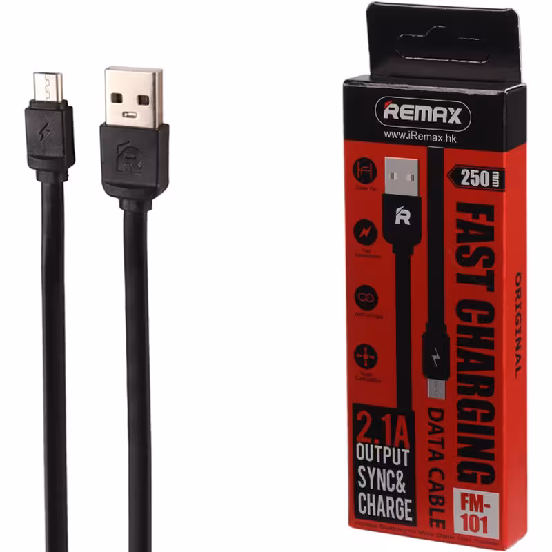 کابل کوتاه میکرو یو اس بی فست شارژ Remax FM-101 2.1A 25cm