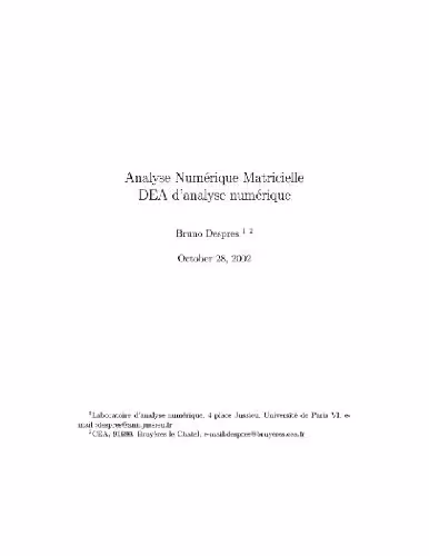 خرید و دانلود نسخه کامل کتاب Analyse Numerique Matricielle DEA d'analyse numerique