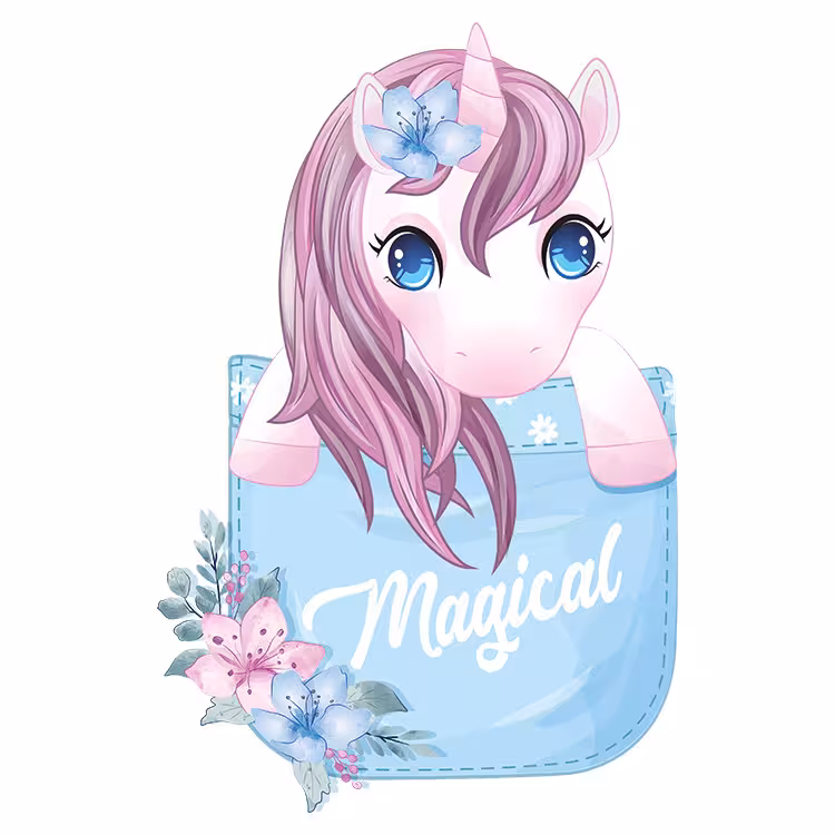 استیکر پارچه و لباس مدل دی تی اف طرح جیبی کد H10.412 مجموعه 5 عددی