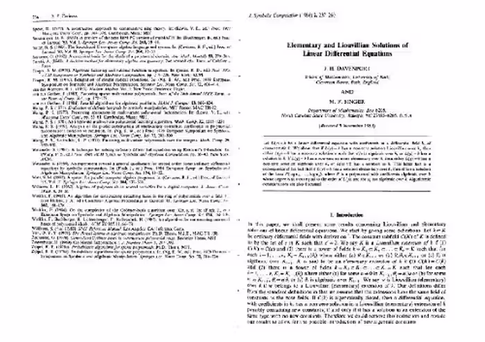 خرید و دانلود نسخه کامل کتاب Elementary and Liouvillian solutions of ODEs