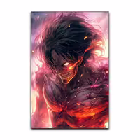 تابلو شاسی گوفی مدل ارن یگر انیمه اتک آن تایتان طرح AOT Eren Attack on Titan Anime کد TITNRED52 | دنیای قاب