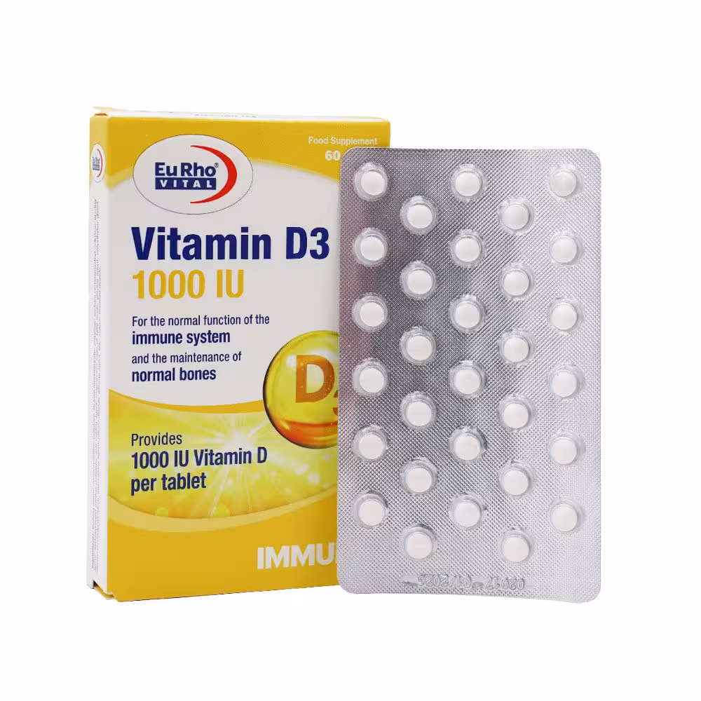 ویتامین د3 1000 یوروویتال 60 قرص