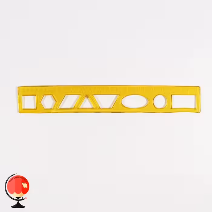 خط کش 20 سانت ژله ای شابلون دار زرد فرمینو