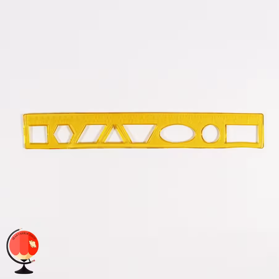 خط کش 20 سانت ژله ای شابلون دار زرد فرمینو