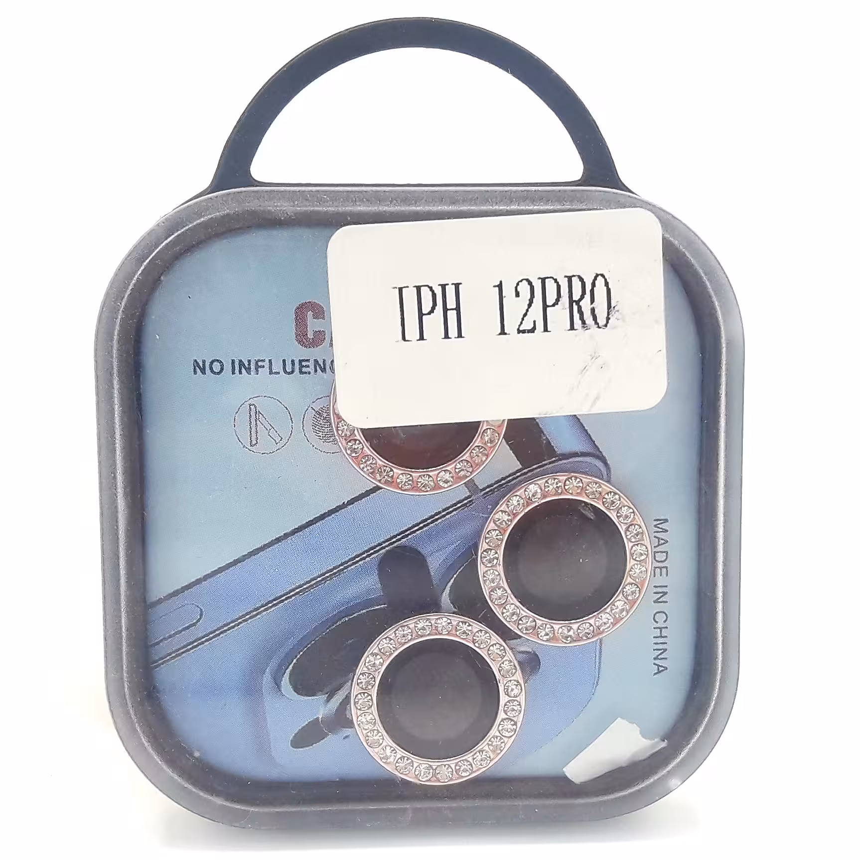 محافظ لنز دوربین نگینی آیفون12پرو رنگ صورتی