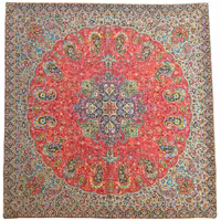 رومیزی مربع ترمه ابریشم کد TRM154