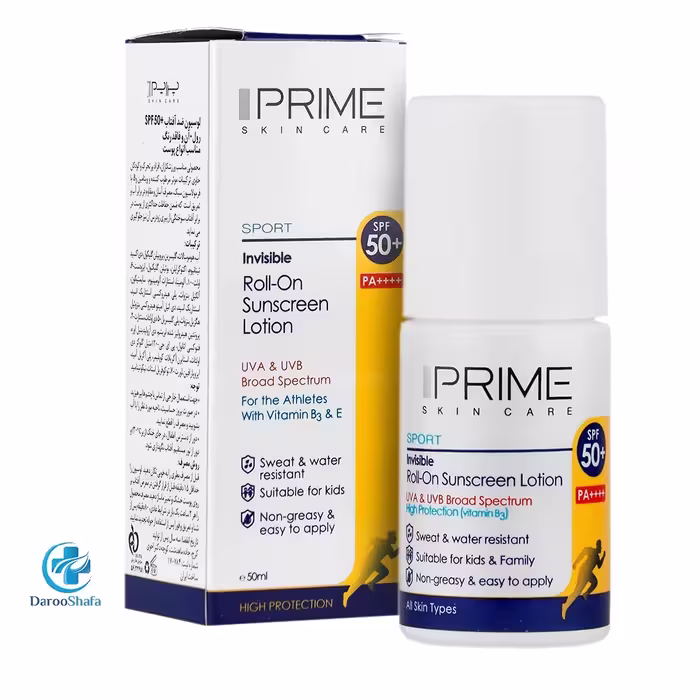 لوسیون ضد آفتاب پرایم SPF 50 مدل رول-آن 50 میلی لیتر