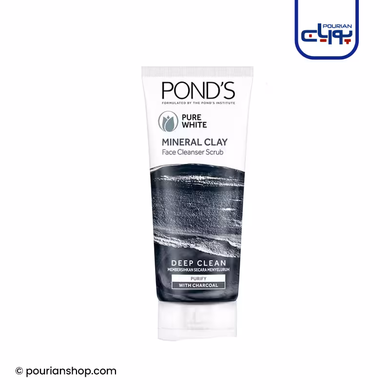 فوم پاک کننده و روشن کننده صورت پوندز حاوی ذغال شارکل 90 گرم - Ponds Pure White Deep Cleansing Brightening Facial Foam