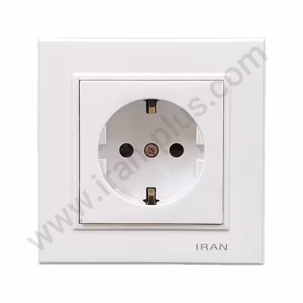 پریز برق ارت دار پایه سرامیکی مدل برلیان سفید