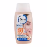 ضد آفتاب رنگی بژ روشن پیکسل با Spf50 مناسب پوست چرب و جوش دار و مختلط حجم 50 میلی لیتر