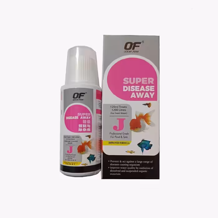 مکمل آکواریوم اوشن فری (Ocean Free) درمان باکتری ها و قارچ ماهی ها J حجم 120 میل