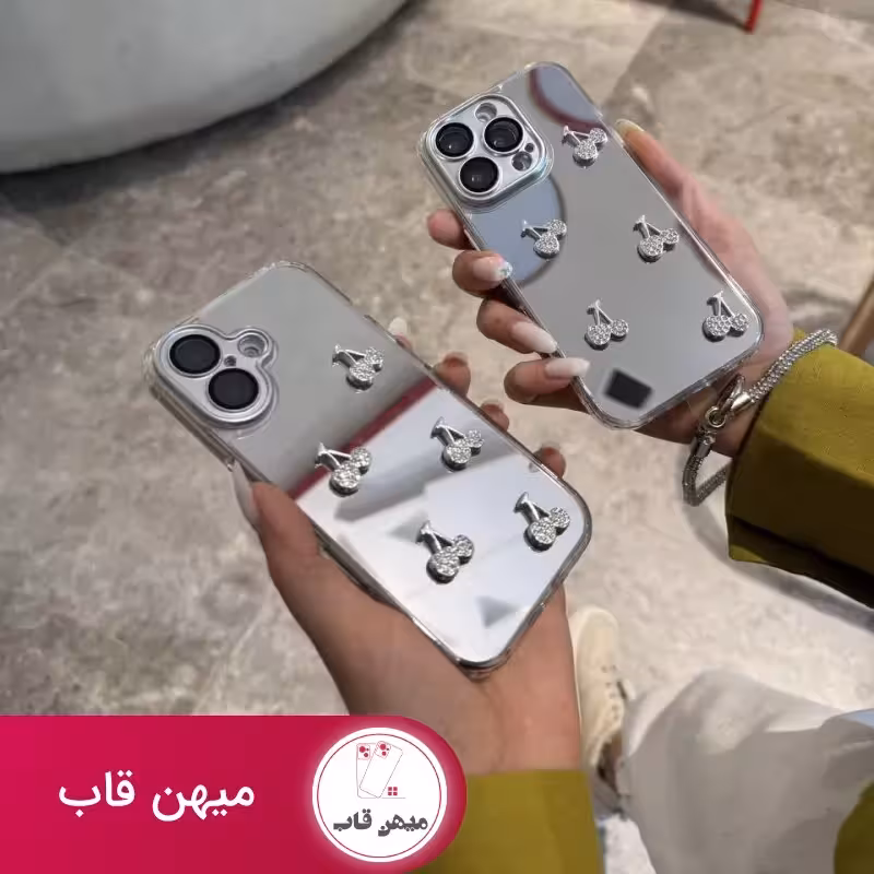 قاب گوشی دخترانه آینه ای mirror cherry - کد (104486)