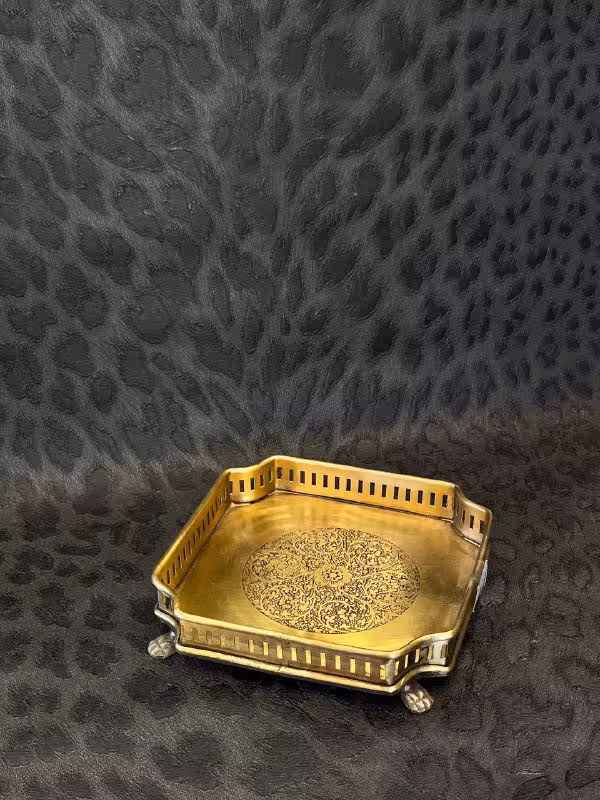 ظرف خرما خوری برنجی هندی آنتیک