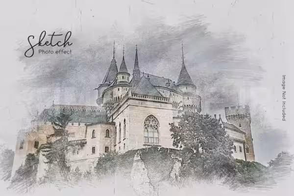 دانلود افکت فتوشاپ نقاشی مداد رنگی Pencil Drawing Photo Template