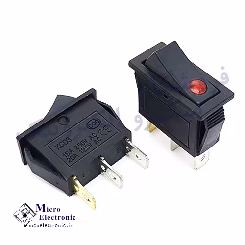 کلید راکر باریک یکطرف چراغدار KCD3-301N