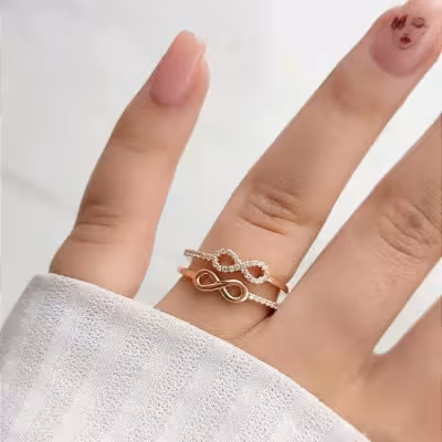 انگشتر بینهایت شیک نگین کاری شده