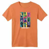 تی شرت آستین کوتاه بچگانه مدل ماینکرفت کد 21 رنگ گلبهی