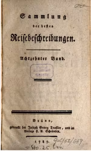 خرید و دانلود نسخه کامل کتاب Sammlung der besten Reisebeschreibungen