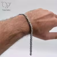 دستبند نقره مردانه مدل کرال گرد و ضخیم کد 4987