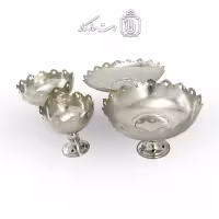 سرویس مسی پذیرایی سفید (کروم) مدل ستاره ای 4 تایی کد AH-19