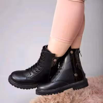 بوت زنانه چرم پشت ورنی