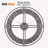 ساعت دیواری قطر 80 ترکیب چوب و فلز M8076_GR_BL