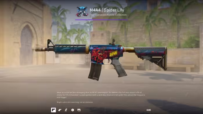 M4A4 | Spider Lily [WW] (Well-Worn)
