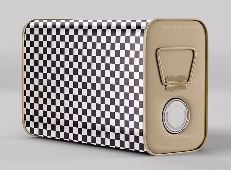 طرح لایه باز موکاپ قوطی فلزی | گرافیک با طعم تربچه