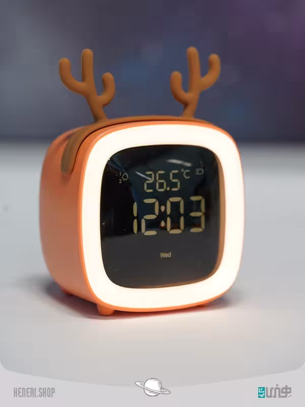 ساعت رومیزی به همراه چراغ خواب  Cute Pet TV Night-light Alarm Clock