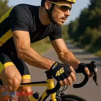 دستکش دوچرخه سواری نیمه انگشتی طرح عدد 46 کد 2062