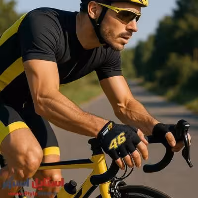 دستکش دوچرخه سواری نیمه انگشتی طرح عدد 46 کد 2062