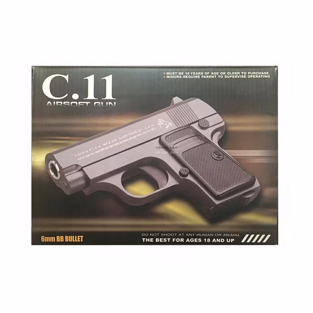 خرید تفنگ کلت ساچمه ای C.11 Airsoft Gun اسباب بازی