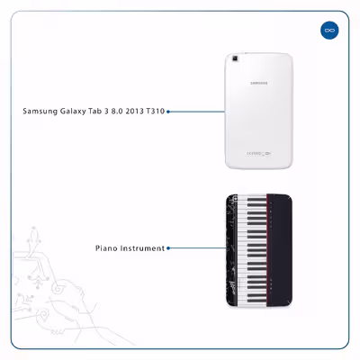 برچسب پوششی ماهوت مدل Piano-Instrument مناسب برای تبلت سامسونگ Galaxy Tab 3 8.0 2013 T310